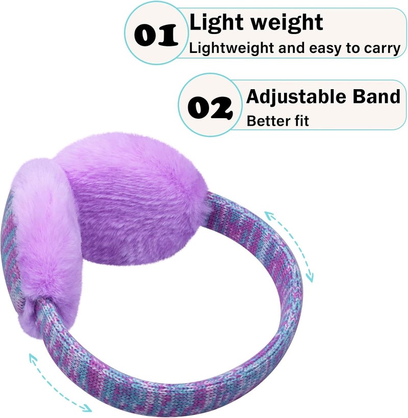 EDCYF Kids Knit EarMuffs Plush Warm Ear Muffs Winter Cold Weather Ear Warmer for Boys Girls - Image 4